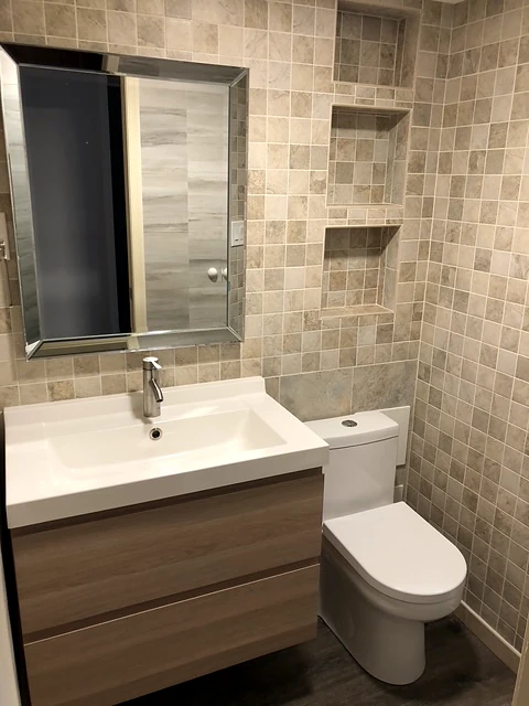 Bathroom renovation — vanity and tile