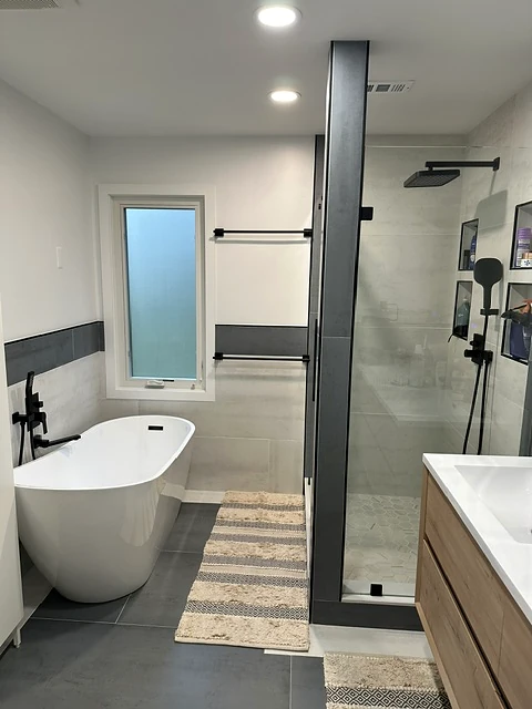 Warm bathroom renovation