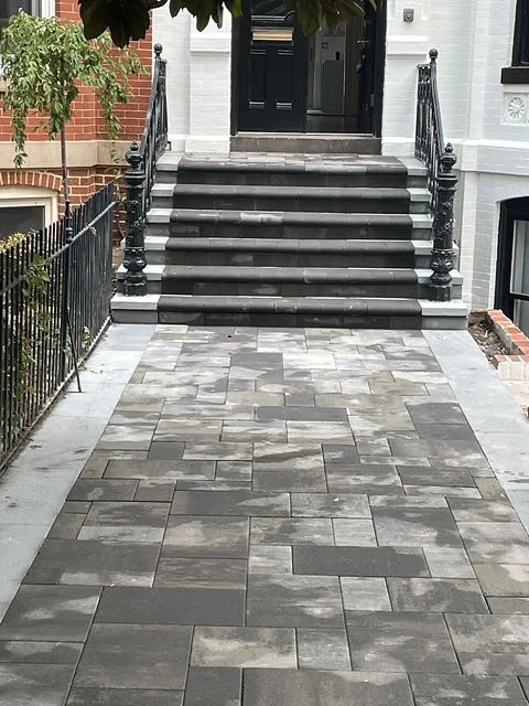 Exterior renovation — paver walkway